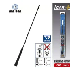 Antenne 30cm am/fm avec adaptateurs 5/6mm blister - CAR+
