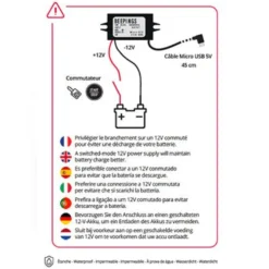 Convertisseur 12V vers 5V micro USB coudé