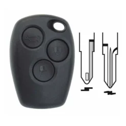 COQUE RENAULT 3 BOUTONS LAME CRANTEE