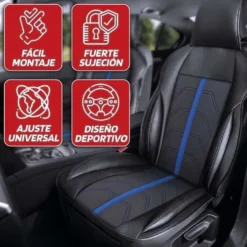 Couvre siege pvc potenza noir/bleu - SWISSDRIV