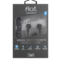 ECOUTEURS BLUETOOTH 4.1 NOIR FLAT - EBFLATBK - TNB