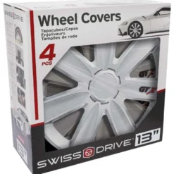 4 enjoliveurs CAR+ VR 13 pouces Carbone/Argent