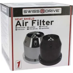 FILTRE A AIR UNIVERSEL AVEC 4 BAGUES CARBON LOOK - AIRCARB - RACESPORT