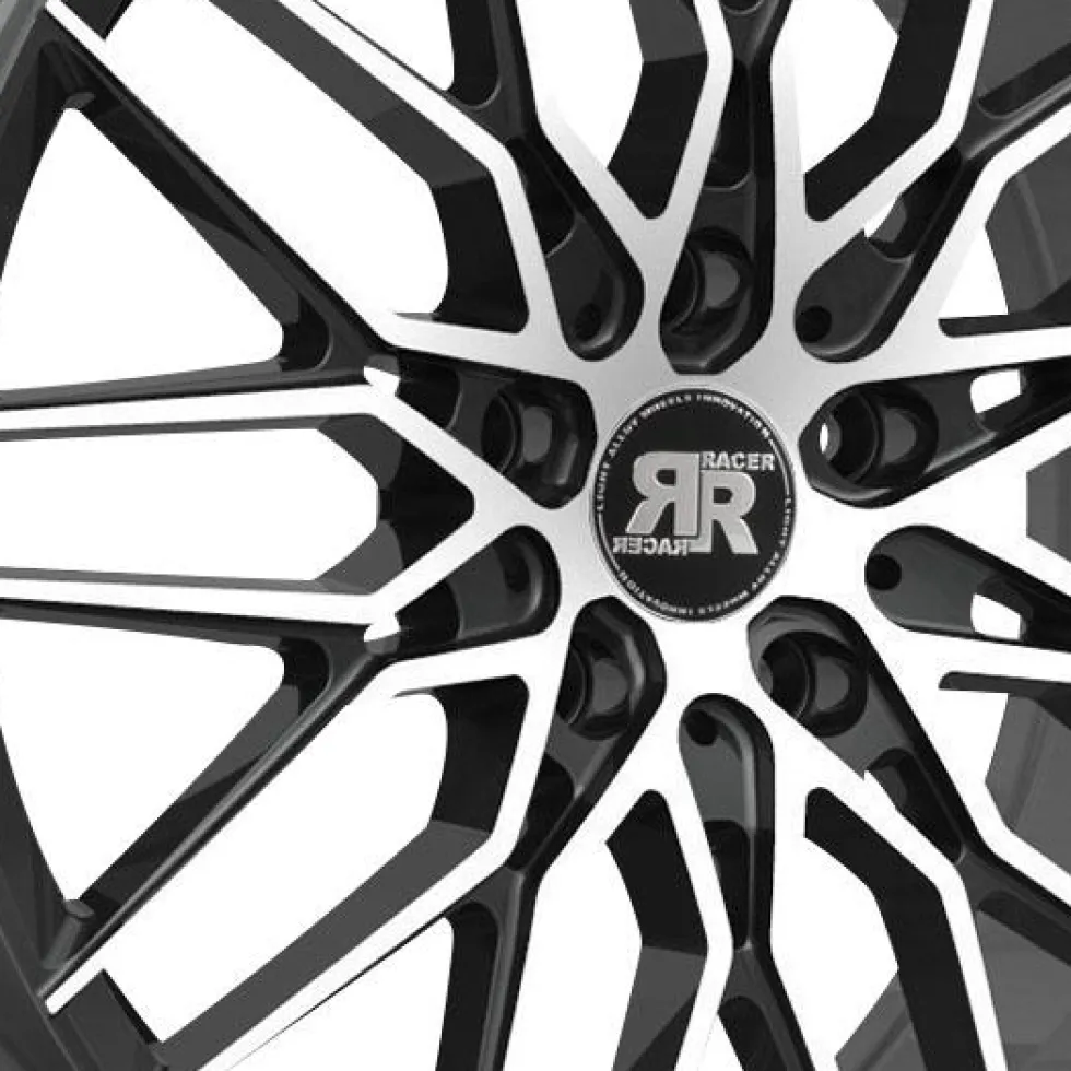 Jante alu RACER RAPTOR NOIR BRILLANT FACE POLIE 7.5x17 pouces 5x42 ET73.1