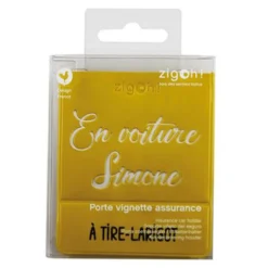 PORTE VIGNETTE ASSURANCE JAUNE